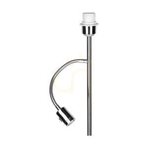 Eros Floor Lamp, 1xE27 (Max. 60W), 1xLED 3000K 3W, Chrome Metal/Transparent PVC Cable/Black Lampshade Ø40 cm small 1