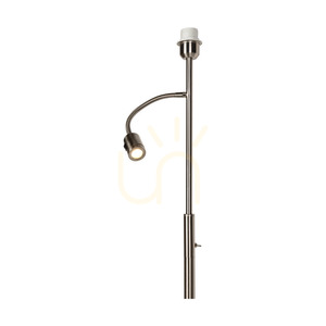 Eros Floor Lamp, 1xE27 (Max. 60W), 1xLED 3000K 3W, Satin Metal/Transparent PVC Cable/White Lampshade Ø40 cm small 3
