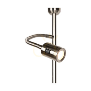 Eros Floor Lamp, 1xE27 (Max. 60W), 1xLED 3000K 3W, Satin Metal/Transparent PVC Cable/White Lampshade Ø40 cm small 4