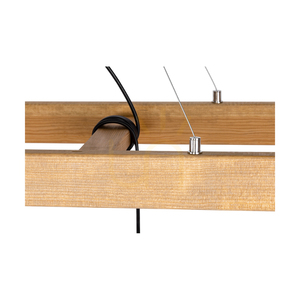 Eskalo Pendant Light, 5xE27, Max. 60W, Brown-Stained Pine / Black Metal / Black PVC Cable, 154 cm small 2