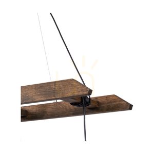 Eskalo Pendant Light, 5xE27, Max. 60W, Walnut-Stained Pine / Black Metal / Black PVC Cable, 154 cm small 2
