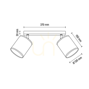 Espacio Ceiling Light, 2xE27, Max. 25W, Oiled Oak/Chrome Metal/Multicolored Wallpaper Lampshade, 52 cm small 2