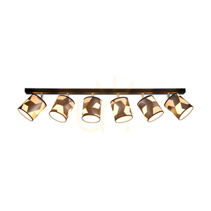 Espacio Ceiling Light 6xE27 Max. 25W Black Metal/Chrome Metal/Multicolored Wallpaper Lampshade 127 cm small 3