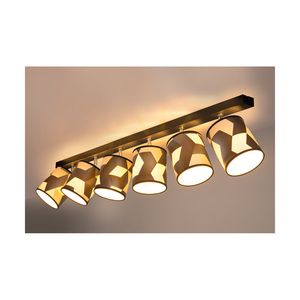 Espacio Ceiling Light 6xE27 Max. 25W Black Metal/Chrome Metal/Multicolored Wallpaper Lampshade 127 cm small 5