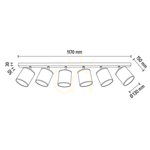 Espacio Ceiling Light 6xE27 Max. 25W Black Metal/Chrome Metal/Multicolored Wallpaper Lampshade 127 cm small 6