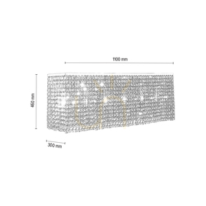 Euphoria Ceiling Light, 6xE14, Max. 40W, Chrome Metal/Clear Crystals, 110 cm small 2