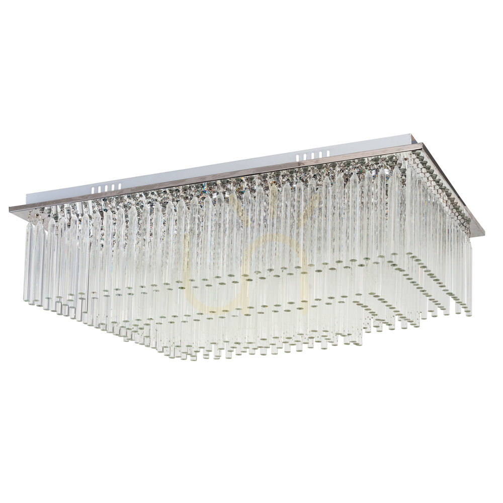 Deckenleuchte „Euphoria“, mit 19 LEDs, 3000 K, 57 W, Metall in Chromoptik/transparente Kristalle, 80 cm