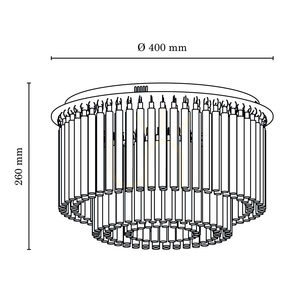 Euphoria Ceiling Light, Includes 6x LED 3000K 18W, Chrome Metal/Transparent Crystals, Ø40 cm small 3