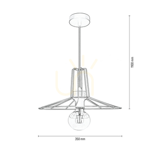 Ferro Pendant Light, 1xE27, Max. 60W, Oiled Oak/Black Metal/Black PVC Cable/Black Metal Shade, Ø35 cm small 2