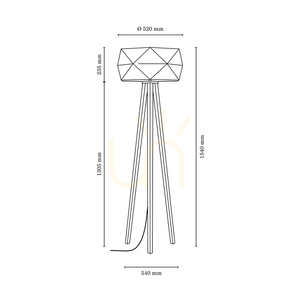 Finja Floor Lamp 1xE27 Max. 60W Oiled Oak/Anthracite Braided Cable/Brown Lampshade Ø52 cm small 2