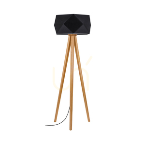 Finja Floor Lamp, 1xE27, Max. 60W, Oiled Oak/Anthracite, Braided Cable/Black, Lampshade Ø52 cm small 0