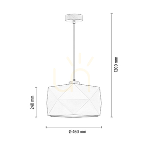 Finja Pendant Light, 1xE27, Max. 60W, Birch/Anthracite Braided Cable/Cream Lampshade, Ø46 cm small 2