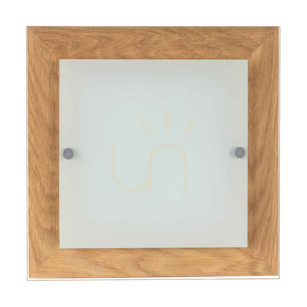 Finn Wall Sconce 1xLED 2700K 14W Oiled Oak/White-Transparent Glass 29 cm