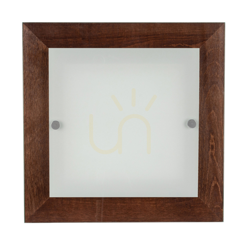 Check Finn Wall Sconce, 1xLED, 2700K, 14W, Beech and Walnut Wood / White-Transparent Glass, 29 cm