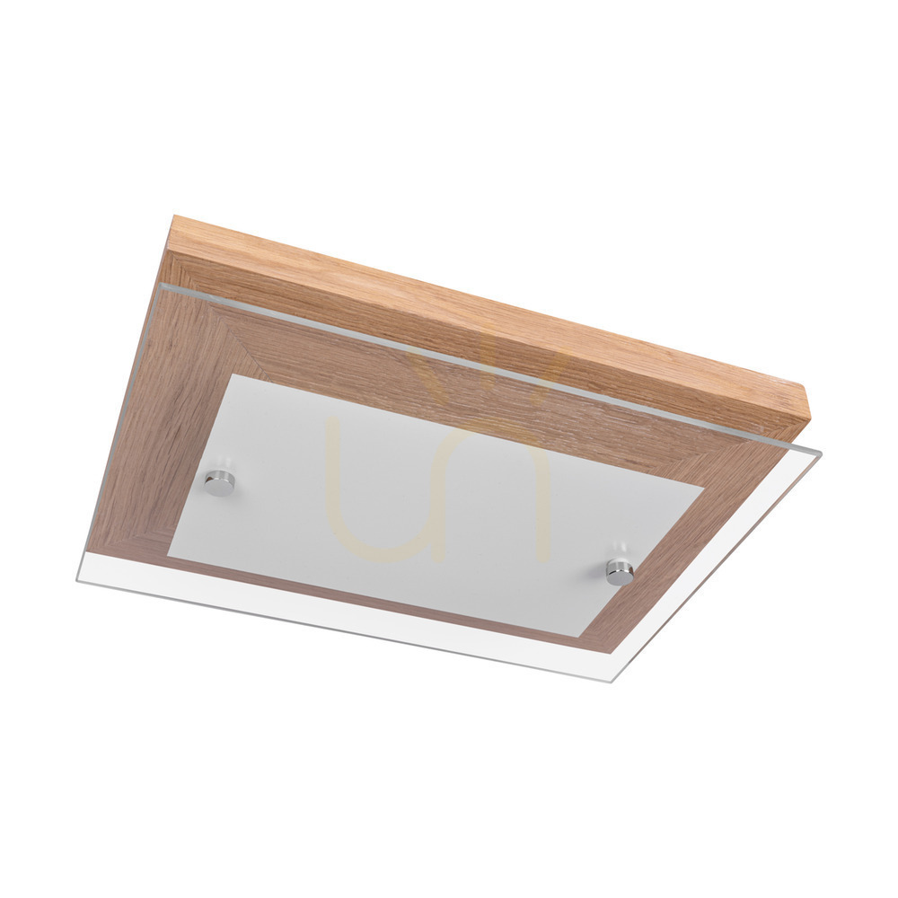 Finn Wall Sconce 1xLED 2700K 10W Oiled Oak/Chrome Metal/White Glass 29 cm