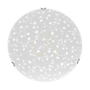 Flora Ceiling Light, Includes 1x LED 2700K 18W, Chrome Metal/White Glass Shade, Ø40 cm small 3