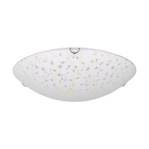 Flora Ceiling Light, Includes 1x LED 2700K 18W, Chrome Metal/White Glass Shade, Ø40 cm small 0
