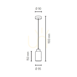 Flores Pendant Light, 1xE27, Max. 60W, Black Metal/Transparent PVC Cable/White Glass Shade with Floral Pattern, Ø10 cm small 3