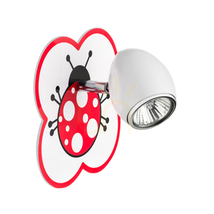 Fly Wall Sconce 1xGU10 Max 50W White/Chrome Metal with Ladybug Pattern 16 cm small 2