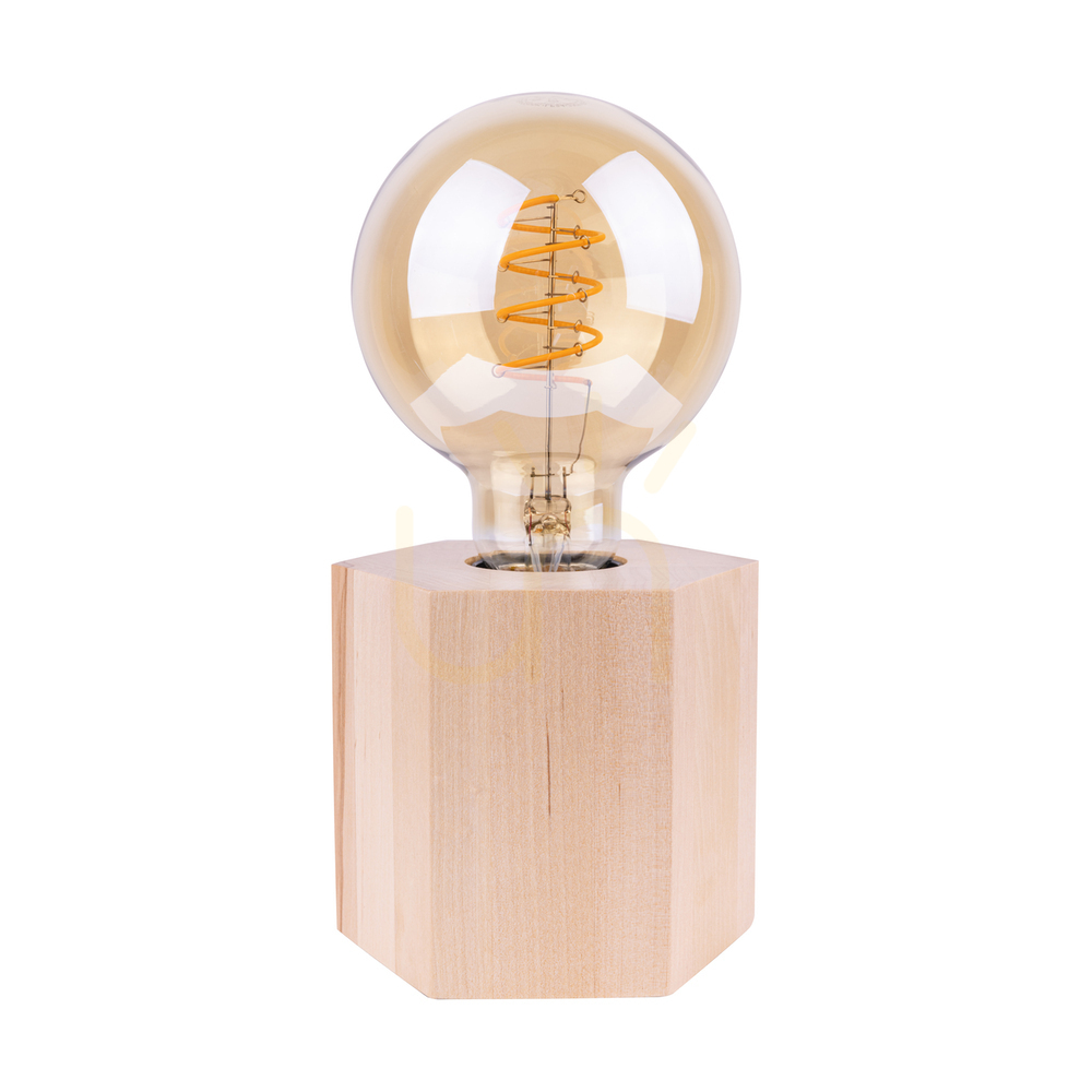 Fofi Table Lamp, 1xE27, Max. 25W, Birch/Black, PVC Cable 12 cm