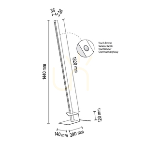 Forestier Floor Lamp, 1xLED, 3000K, 18W, Walnut-Stained Pine / Black Metal / Black PVC Cable, 40 cm small 4