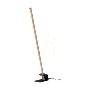 Forestier Floor Lamp, 1xLED, 3000K, 18W, Gray-Stained Pine, Black Metal, Black PVC Cable (40 cm) small 1