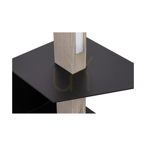 Forestier Floor Lamp, 1xLED, 3000K, 18W, Gray-Stained Pine, Black Metal, Black PVC Cable (40 cm) small 3