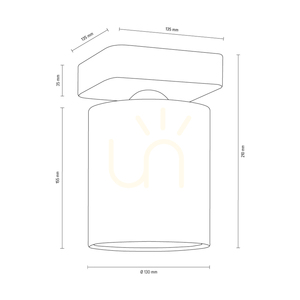 Gentle Wall Sconce 1xE27 Max. 25W Concrete Gray/Black Metal/White Lampshade 13.5 cm small 2