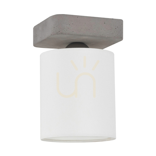 Check Gentle Wall Sconce 1xE27 Max. 25W Concrete Gray/Black Metal/White Lampshade 13.5 cm