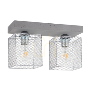 Gittan Ceiling Light, 2xE27, Max. 60W, Concrete Gray/Chrome-Plated Metal Shade, 35 cm small 0
