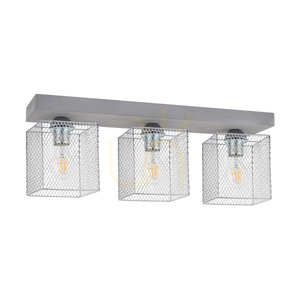 Gittan Ceiling Light, 3xE27, Max. 60W, Concrete Gray/Chrome-Plated Metal Shade, 55 cm small 0