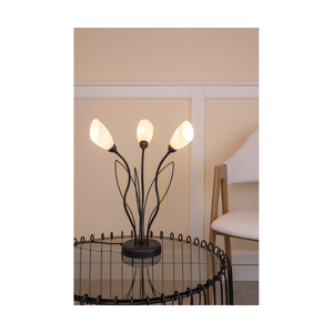 Gloriosa Table Lamp, 3xG9, Max. 6W LED, Black Metal/Black PVC Cable/White Glass Shade, Ø40 cm small 2