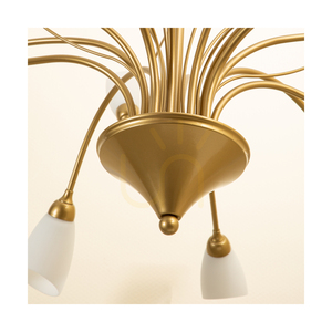 Gloriosa Pendant Light, 15xG9, Max. 6W LED, Gold Metal/Black PVC Cable/White Glass Shade, Ø108 cm small 1