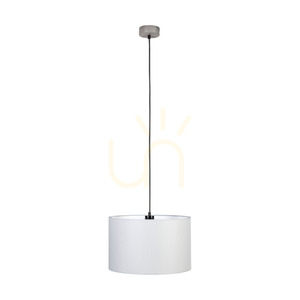 Grey Pendant Light, 1xE27, Max. 60W, Gray-Stained Pine, Braided Cable, Gray Lampshade, Ø40 cm small 2