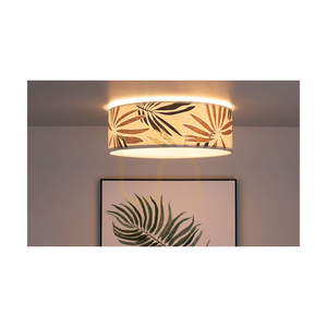 Hoja Ceiling Light, 3xE27, Max. 25W, White Metal/Multicolored Wallpaper Lampshade, Ø38 cm small 2