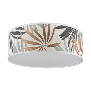 Hoja Ceiling Light, 3xE27, Max. 25W, White Metal/Multicolored Wallpaper Lampshade, Ø38 cm small 0