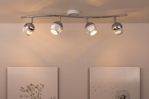 Hypnos Ceiling Light, 4xG9, Max. 28W, Chrome/White Metal, 76.5 cm small 3
