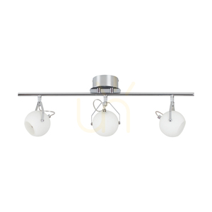 Ida Ceiling Light, Includes 3xLED 2700K 3W, Chrome Metal/White Glass Shade, 67.5 cm small 0