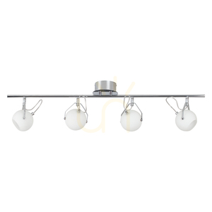 Ida Ceiling Light, Includes 4xLED 2700K 3W, Chrome Metal/White Glass Shade, 93 cm small 0