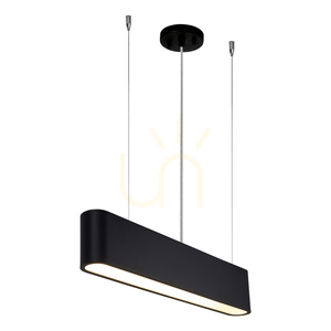 Illumina Pendant Light, Includes 1x LED 3000K 21W, Black Metal/Transparent PVC Cable/Black Lampshade 61 cm small 1