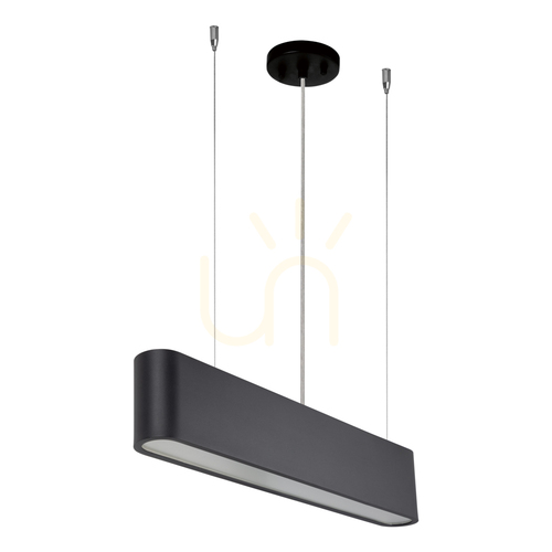 Check Illumina Pendant Light, Includes 1x LED 3000K 21W, Black Metal/Transparent PVC Cable/Black Lampshade 61 cm