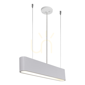 Illumina Pendant Light, Includes 1x LED 3000K 35W, White Metal/Transparent PVC Cable/White Lampshade, 122 cm small 1