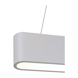 Illumina Pendant Light, Includes 1x LED 3000K 35W, White Metal/Transparent PVC Cable/White Lampshade, 122 cm small 2