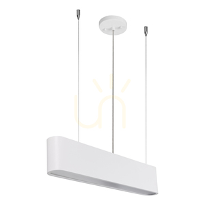 Illumina Pendant Light, Includes 1x LED 3000K 35W, White Metal/Transparent PVC Cable/White Lampshade, 122 cm small 0