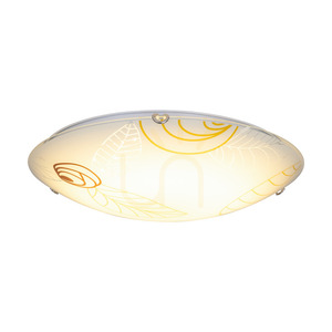 Indiana Ceiling Light, Includes 1x LED 2700K 30W, Chrome Metal/White Glass Shade, Ø50 cm small 2