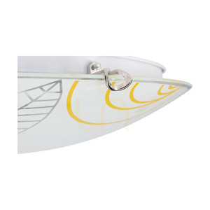 Indiana Ceiling Light, Includes 1x LED 2700K 30W, Chrome Metal/White Glass Shade, Ø50 cm small 3