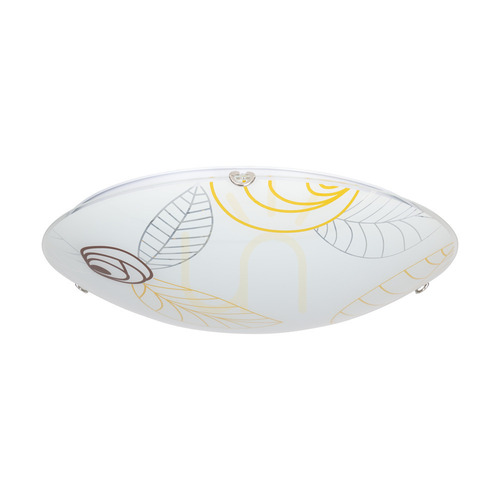 Check Indiana Ceiling Light, Includes 1x LED 2700K 30W, Chrome Metal/White Glass Shade, Ø50 cm
