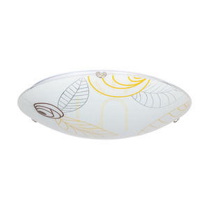 Indiana Ceiling Light, Includes 1x LED 2700K 30W, Chrome Metal/White Glass Shade, Ø50 cm small 0
