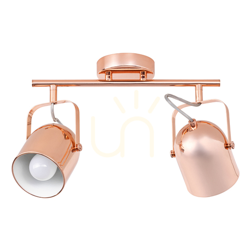 Check Inga Ceiling Light, 2xE27, Max. 60W, Copper-Finish Metal, 38.5 cm
