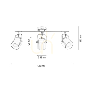 Inga Ceiling Light, 3xE27, Max. 60W, Copper-Finish Metal, 64 cm small 4